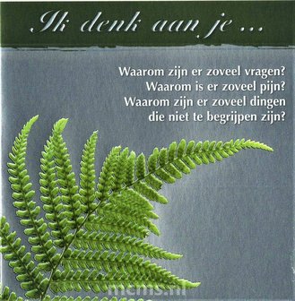 Ik denk aan je ... condoleancekaart